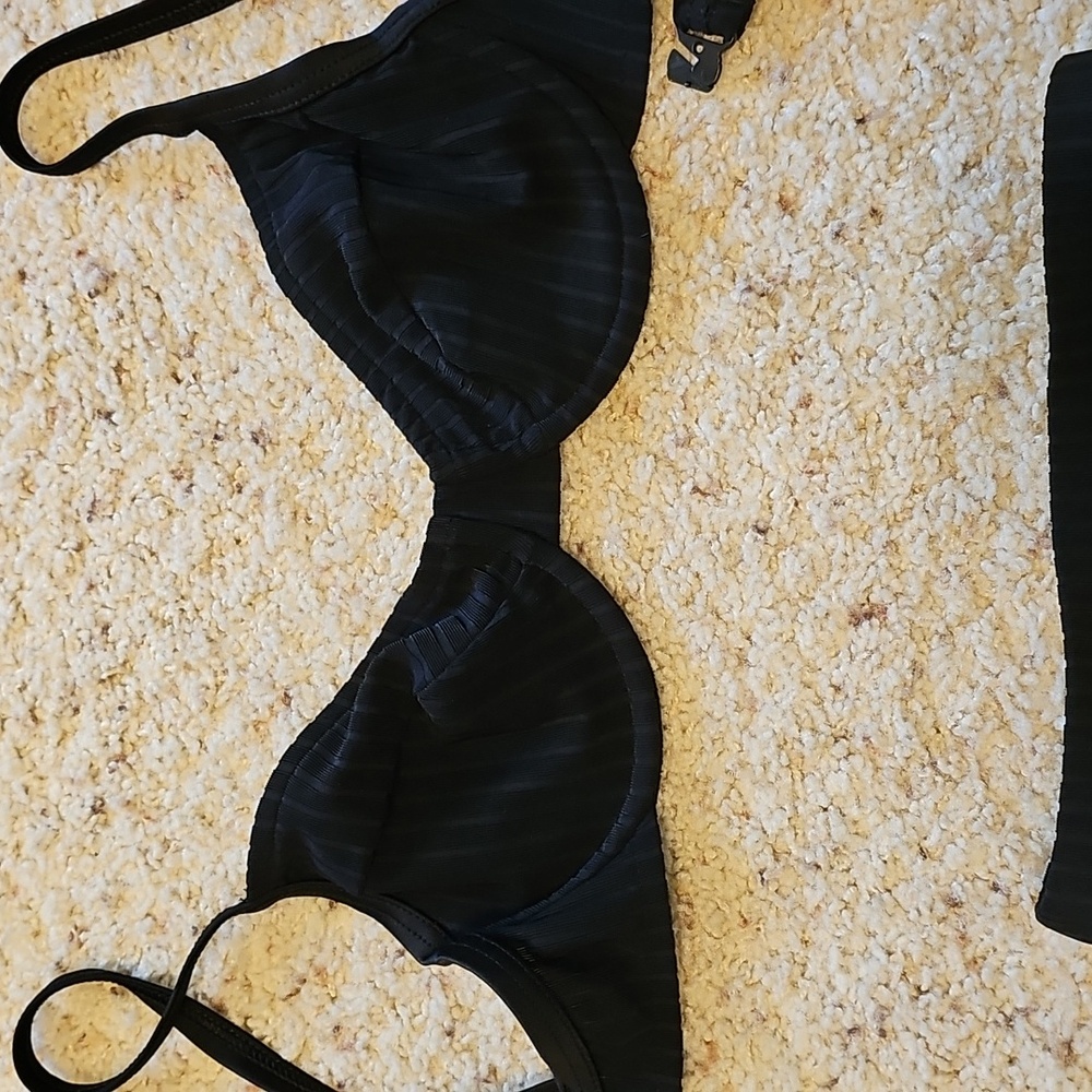 Fit System Ribbed Black High Rise Bikini - Picture 3 of 7